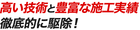 高い技術と豊富な施工実績徹底的に駆除!
