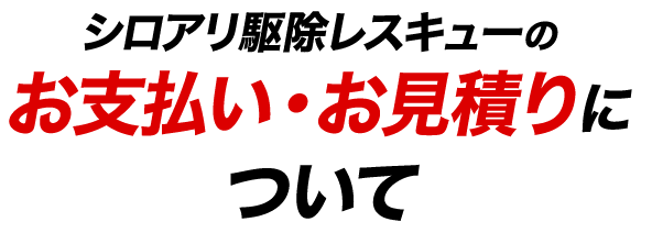 シロアリ駆除レスキューのお支払い・お見積りについて